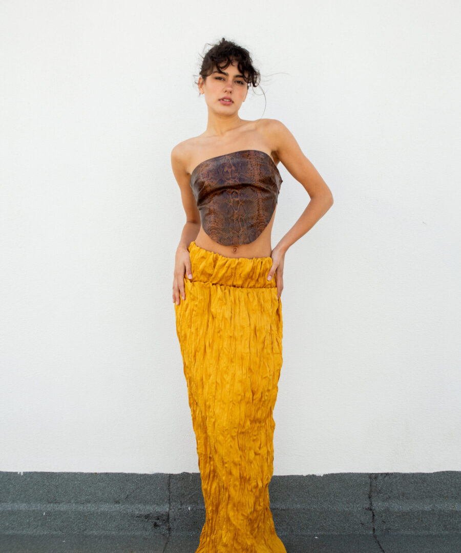 DNSKT2025-FL02 Long Skirt in Indian Pleated